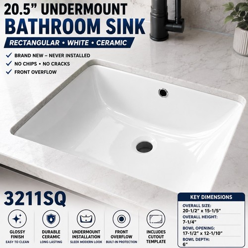 White ceramic undermount - 20.5",